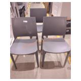 3 Armless Plastic Chairs
