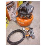 Ridgid 6 gal. Pancake compressor, 2 1/8" brad