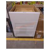 24" x 24" x 34.5" base cabinet of drawers