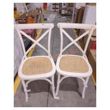Set of White Wood Dining Chairs