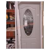 Wood Edge Steel Door In Swing , Frame is damaged