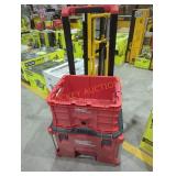 Milwaukee packout rolling toolbox and open crate