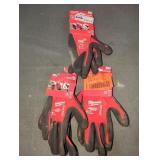 Milwaukee 9"/L 3-Pair Dipped Gloves