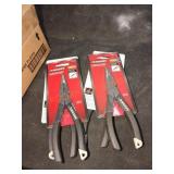 4 pairs husky 6" long nose pliers