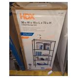 HDX 5 Shelf Storage Unit Black 36" W x 16" L x