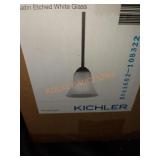 Kichler 1 Light 100W Satin Etched White Glass