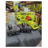 Ryobi 18v 4 ah batteries and charger
