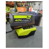 Ryobi 40v 6 ah battery and charger