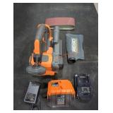 Ridgid 18v hand held belt sander kit