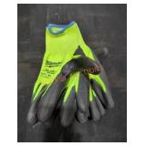 Milwaukee cut level 2 gloves, neon green, three