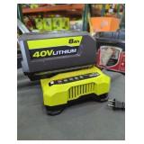 Ryobi 40v 8 ah battery and charger