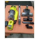 RYOBI 18v Cordless Stick Vac Kit Missing Battery