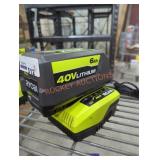 Ryobi 40v 6 ah battery and charger