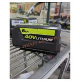 Ryobi 40v 6 ah battery and charger