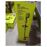 Ryobi 40v 15" cordless string trimmer kit