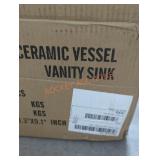 Ceramic Vessel White Vanity Sink 20.3" x 20.3" x