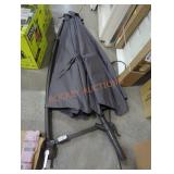Dark Grey Offset Patio Umbrella w/ Lights