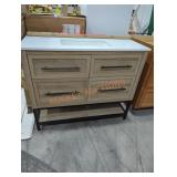 Light Brown Bathroom Vanity 42" x 34-3/4" x 19"