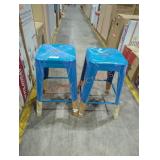 2 blue stools