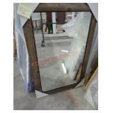 Mirror with wooden trim