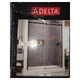 Delta 60 x 76" Exposed Roller Sliding Shower Door