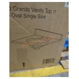 25" w x 22" D granite vanity top with oval single
