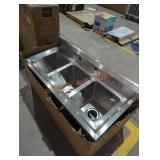 39" x 17.5" stainless 3 compartment sink