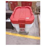 (3) Husky 25 Gal. Clear Latch and Stack Totes