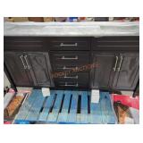 bathroom marble vanity sink top 2 drawers, Black