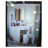 5 drawer makeup vanity white