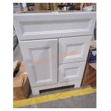 24" x 18.5" x 34" white vanity base