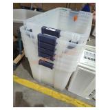 6 clear totes with no lids