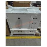 White bathroom vanity sink with marble counter top