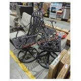 3 Metal outdoor black chairs