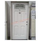 White four panel door with window approximately