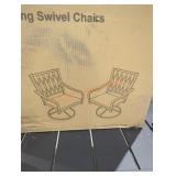 2 PC iron dining swivel chairs