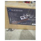 Glacier Bay brushed nickel double bowl sink