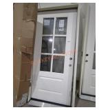 White door with 6 front windows