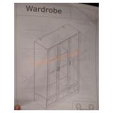 Tempered Glass Doors Armoires Wardrobe 78.7"H