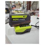 Ryobi 40v 6 ah battery and charger