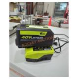 Ryobi 40v 6 ah battery and charger