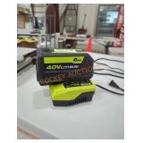 Ryobi 40v 6 ah battery and charger