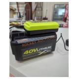 Ryobi 40v 6 ah battery and charger