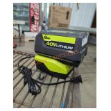 Ryobi 40v 6 ah battery and charger