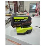 Ryobi 40v 6 ah battery and charger