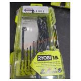 Ryobi 15 PC round shank black oxide drill bit set