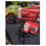 Milwaukee M18 2 ah and 5 ah battery and charger