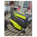 Ryobi 40v 6 ah battery and charger