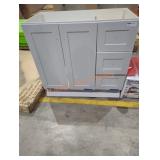 Light Gray Vanity, No Top, Has Damage