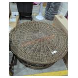 Large round wicker table